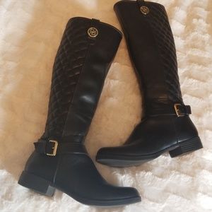 Black Quilted Riding Boots